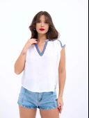 7162 BLUZ-BEYAZ thumbnail 3