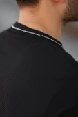 Erkek Cepli Kolyeli Kısa Kollu örme Kumaş T-shirt - 4