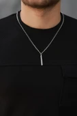 Erkek Cepli Kolyeli Kısa Kollu örme Kumaş T-shirt - 3