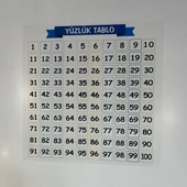 BUFFER® Matematik Öğreten Yüzlük Tablo Duvarda İz Bırakmaz Akıllı Kağıt Yapışkansız Statik  60x60 cm - 4