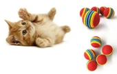 2 ADET GÖKKUŞAĞI RENKLI KEDI KÖPEK OYUN TOPU thumbnail 2