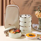 Valkyrie 4 Gözlü Paslanmaz Çelik Isı Yalıtımlı Yemek Kabı Seti Çantalı Geniş Kaplar Bento Çantalı thumbnail 6