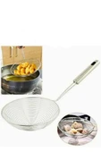 16 cm Çap Çelik Kevgir Patates Sebze Kızartma Kaşığı Metal Mantı Makarna Haşlama Yağ Süzgeci Kepçe thumbnail 8