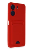 Xiaomi Redmi 13C Kılıf Kelvin Kartvizitli Silikon - Kırmızı - 2