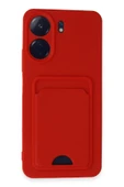 Xiaomi Redmi 13C Kılıf Kelvin Kartvizitli Silikon - Kırmızı - 1