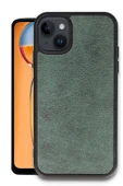 iPhone 14 Kılıf Aras Deri Kapak - Koyu Yeşil - 1
