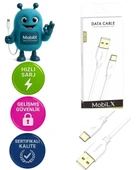 MobiLX MU-03 3.4A Bakır Uç Silikon USB to Type-C Şarj ve Data Kablosu (1m) - 1