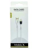 MobiLX MU-09 3.4A Örgülü Işıklı USB to Lightning Hızlı Şarj ve Data Kablosu (1m) - 2