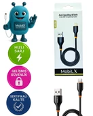 MobiLX MU-08 2.4A Silikon USB to Lightning Hızlı Şarj ve Data Kablosu (1m) - 1