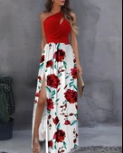 Kadın Tek Omuzdan Askılı Damla Detaylı üst Dalgıç Alt Süprem Maxi Elbise thumbnail 3