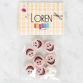 Loren Crafts 8'li Gülen Yüz Düğme - 1025 - 1