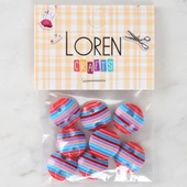 Loren Crafts 8'li Desenli Düğme - 1106 - 1