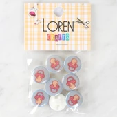 Loren Crafts 8'li Emzik Düğme - 1010 - 1
