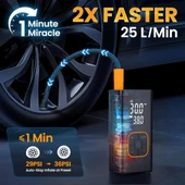 Dijital Kablosuz Usb 2*2000Mah Göstergeli Oto Lastik, Bisiklet Hava Pompası Kompresörü - 3