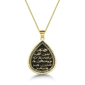 Kıtmir Duası Gümüş Kolye - Altın thumbnail 1