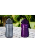 Sağlıklı Polikarbon 1.5L Su Matarası - Pipetli, Taşınabilir, Gri Mor Renk, Büyük Kapasiteli Suluk thumbnail 5