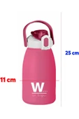 BPA İçermez 1500 ml Pembe Su Matarası – Taşıma Askılı, Kilitli Kapaklı, Spor Günlük Kullanıma Uygun thumbnail 4