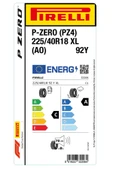 PİRELLİ 225/40R18 92Y XL P-ZERO (PZ4) (AO) thumbnail 2