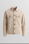 Brad Gabardin Kumaş Yan Cepli Erkek Kot Ceket - Kum Beji thumbnail 1