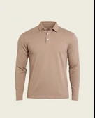 Ridley Regular Fit Doubleface Interlok Polo Yaka Erkek Sweatshirt - Bej thumbnail 1