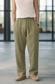 Hafif ve Rahat Müslin Baggy Erkek Pantolon - Haki thumbnail 4