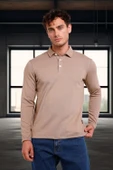 Ridley Regular Fit Doubleface Interlok Polo Yaka Erkek Sweatshirt - Bej thumbnail 8