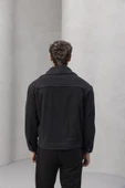 Gaspar Kaşe Kumaş Düğmeli Rahat Kalıp Erkek Ceket - Siyah - 6