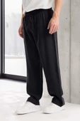 Modal Kumaş Rahat Kalıp Düz Paça Jogger Erkek Pantolon - Siyah thumbnail 4