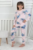 Cute Monster Desenli Kız Çocuk Pijama Takımı - 6
