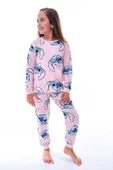 Cute Monster Desenli Kız Çocuk Pijama Takımı - 4