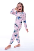 Cute Monster Desenli Kız Çocuk Pijama Takımı - 3