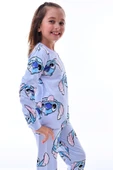 Cute Monster Desenli Kız Çocuk Pijama Takımı - 11