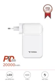 Torima TRM-1027 Beyaz 20000 mAh Type-C + Lightning + USB  Taşınabilir 22,5 W Hızlı Şarj Dijital Göstergeli Powerbank thumbnail 1