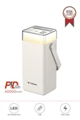Torima TRM-1041 Beyaz 40000 mAh Type-C + Lightning + USB  Taşınabilir 22,5 W Hızlı Şarj Dijital Göstergeli RGB Led Işıklı Powerbank thumbnail 1