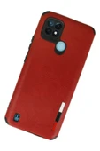 Realme C21 Kılıf Loop Deri Silikon - Kırmızı - 2