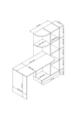 Alfimo Mobilya WANDA KİTAPLIKLI RAFLI BEYAZ ÇALIŞMA MASASI - 3