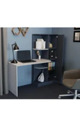 Alfimo Mobilya WANDA KİTAPLIKLI RAFLI BEYAZ ÇALIŞMA MASASI - 2