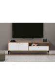 Alfimo Mobilya NOVA 2 KAPAKLI ÇEKMECELİ TV ÜNİTESİ CEVİZ&BEYAZ - 2