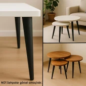 3 Adet Ahşap Ayak 50 Cm Siyah M8 Civatalı Bağlantı Aparatlı Mobilya Tabure Sehpa Masa Destek Ayağı thumbnail 5