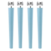 4 Adet Ahşap Ayak 50 Cm Açık Mavi M8 Civatalı Bağlantı Aparatlı Mobilya Tabure Sehpa Masa Destek Ayağı thumbnail 6