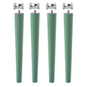 4 Adet Ahşap Ayak 50 Cm Su Yeşili M8 Civatalı Bağlantı Aparatlı Mobilya Tabure Sehpa Masa Destek Ayağı thumbnail 6