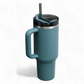 Stanley Quencher H2.O FlowState Tumbler Pipetli Termos 1.18L Petrol Rengi thumbnail 1