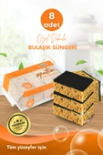 8 Adet Lifli Düz Bulaşık Süngeri Özel Dokulu, Dayanıklı Geniş Gözenekli Mutfak Süngeri Seti thumbnail 1
