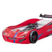 Arabalı Yatak, Merso Bazalı Rüzgarlıklı Ledli Arabalı Yatak, Ledli - Kırmızı thumbnail 6