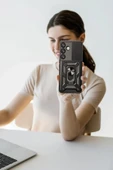 Samsung Galaxy S25 Plus Kılıf Pars Lens Yüzüklü Silikon - Lacivert - 3