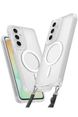 Samsung Galaxy S25 Kılıf Enka Magsafe Silikon Kılıf - Şeffaf - 1
