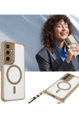 Samsung Galaxy S25 Kılıf Enka Magsafe Silikon Kılıf - Şeffaf - 3