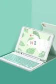 iPad Pro 11 (2022) Kılıf KC01 Smart Klavyeli Tablet Kılıfı - Açık Yeşil - 1