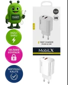 MobiLX 38W Hızlı Şarj Başlığı – PD20W + QC18W Çift Çıkışlı - 1