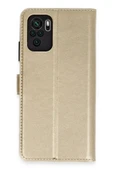 Xiaomi Mi Note 10 Trend S Plus Kapaklı Kılıf - Gold - 1